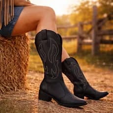 Bota Country Confortável Bota Resistente para o dia a dia com Estilo Clássico e Durabilidade com Garantida