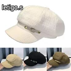 [LETIGO] Boinas Bonés , Chapéu Octogonal De Designer De Moda Jornaleiro , Acessórios Retrô Baldes Feminino