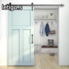 [LETIGO] Maçaneta De Portão , Porta De Celeiro De Aço Carbono Preto , Armário Sólido Antiderrapante Puxa