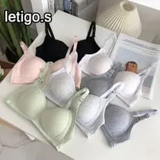 [LETIGO] Sutiã Fino , De Algodão Respirável De Cor Sólida , Sem Costura E Confortável De Usar Colete Esportivo