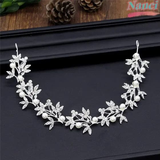 NANCI Rhinestone Fita De Noiva Feita À Mão Tiara