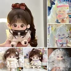 Bonecos De Pano NANCI De 20 Cm , Com Esqueleto , Roupas De Bebê , Boneca De Algodão , Brinquedos De Pelúcia De Olhos Gra