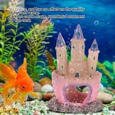 Decorações De Aquário HNANC , Tanque De Peixes Rosa Em Forma De Castelo De Desenho Animado ,