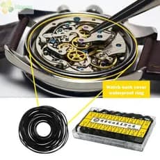 HNANC 200 Pçs/Set Anel De Borracha , Traseira De Relógio Em Caixa À Prova D'água , Espessura 0.5mm/0.6mm Junta O-Ring