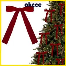 OKCCE 12 Laços De Árvore De Natal , Laço De Fita De Veludo Vintage Guirlanda De Elegância De Uso Vermelho