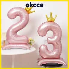 Balão Digital OKCCE , De Número Jumbo De Aniversário De Princesa De Folha De Alumínio , Lembrancinha Meninas
