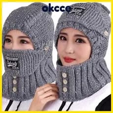 OKCCE Lenço De Boné Integrado , Gorro De Malha À Prova De Vento , De Proteção De Ouvido Macio Casual Espessante