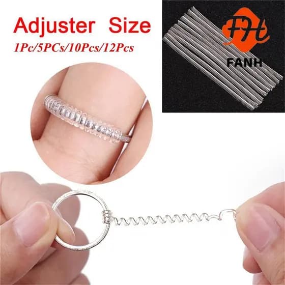 FANHUI 1Pc/5Pcs/10Pcs/12Pcs Ajustador De Tamanho De Anel Peças Úteis De Joias Redutor De Aperto Invisível