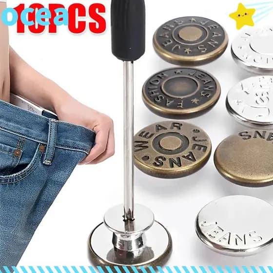 OCEA 10 Unidades/Pacote Botões Jeans , Com Chave De Fenda Roupas Calças Extensores De Cintura Botão , Fivela De 17 Mm