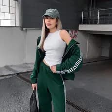 Novo conjunto de duas peças para mulheres, estilo esportivo casual europeu e americano, composto por jaqueta com capuz d