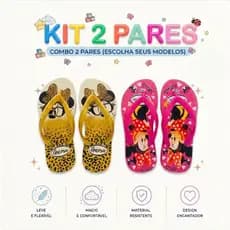 Kit 2 pares chinelo Infantil Personalizados leve Macio Promoçao.