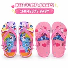 Kit 2 Pares Chinelo Bebê Infantil Antiderrapante Confortável Menino Menina