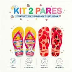 Kit 2 Pares Chinelo Casual Leve Resistente Promoção Limitada Sortido Confortável Barato