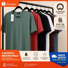 Camiseta Brooksfield Masculina Algodão Fio 30.1 Premium Conforto Máximo Casual Básica Luxo