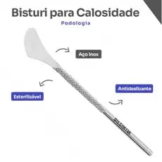 Espátula Para Calosidade Raspador Bisturi Profissional Aço Inox Dilcintia