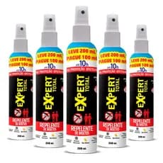 Kit 5 Repelentes De Insetos Expert Total 10h Spray Nutriex 200ml