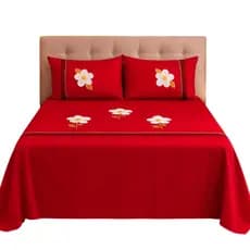 Kit Lençol Casal 3 Peças Bordado Jogo Cama Casal Lençol Com Fronha 1,90 x 2,20