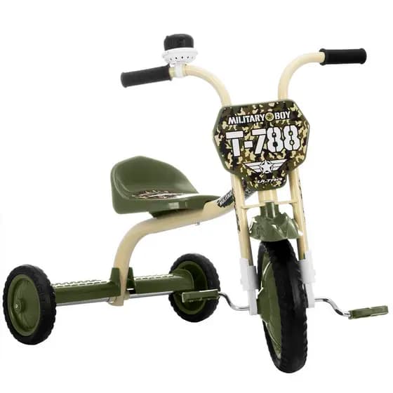 Triciclo Infantil Ultra Bikes Military Boy Com Number Plate Roda Emborrachada Menino Menina Criança