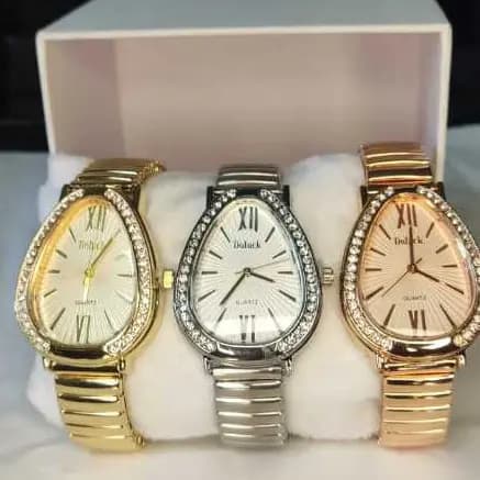 Relógio Feminino Elegante com Pulseira Elástica Estilo Cobra – Com Strass