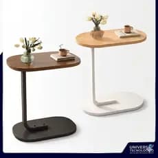 Mesa De Apoio Lateral Para Sofá Cama Notebook Portatil - Base de Ferro e MDF
