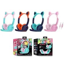Headset com Orelhas de Gato – Fone Infantil C/ Microfone Flexível e Conexão P2