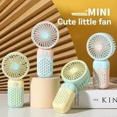 Ventilador Portátil Mini De Mão Mesa Recarregável Usb Led com cabo