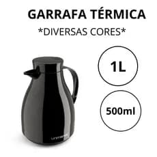garrafa térmica café Paris 1 Litro e 500ml Unitermi Bule Com Gatilho