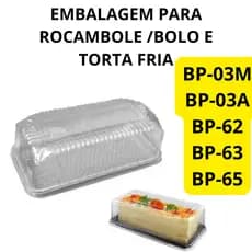 embalagem para rocambole, torta fria, bolo, salgados e pães BP65-BP63-BP62 -BP03A- BP03M