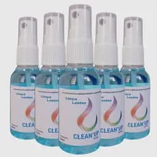 Kit Com 5 Limpa Lentes Clean`up de 50ml  Para Óculos Celular Computador Tablet