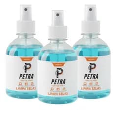 Kit 3 Limpa Telas Petra 250ml – Limpa Lentes, Celulares e Óculos | Brilho, Proteção e Alta Eficiência