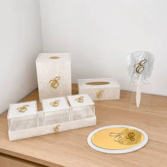 KIT ORGANIZADOR MASTER  madreperola personalizado em acrilico organizador clínica studio consultório beleza estetica