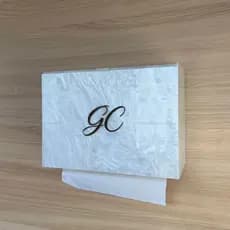Porta Papel Toalha Personalizado em Acrílico – Ideal para Banheiro, Lavabo, Cozinha e Clínicas.