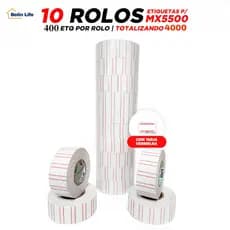 Etiquetas De Preço Adesiva 10 Rolos 400 Unidades P/ Supermercado E Loja