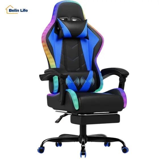 Cadeira Gamer Ergonômica Reclinável com 7 Modos de Massagem Escritório