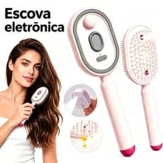 Escova Alisadora 3 em 1 Elétrica com Spray e Massagem de Ar a Vapor, Pente Alisador para Cabelo Seco