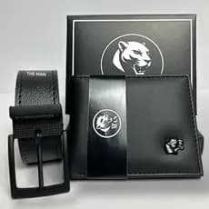 Kit Cinto Masculino + Carteira Masculina THE MAN.