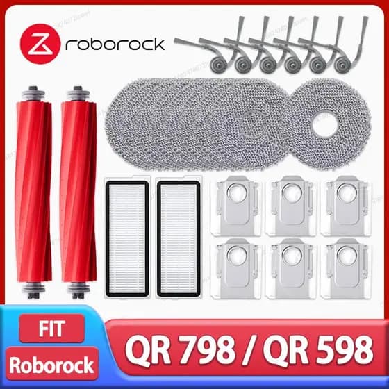 Roborock QR 798 / QR 598 Robô Vácuo Principal Escova Lateral Mop Pano Filtro Saco De Poeira