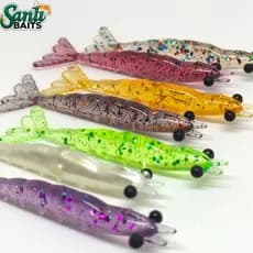 Isca Camarões Artificial SanliBaits 7cm – kit com 10 unidades – isca soft para peixes predadores.
