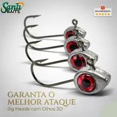 Kit com 5 Jig Head Olho 3D | Alta Performance | Aço Carbono | Para Camarão Artificial
