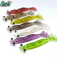 Camarão Artificial Pesca 7 é 8cm / kit 10 unidades / Isca soft