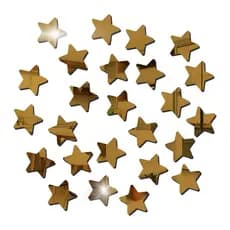 Kit Decorativo Elegante 25 Estrelas Acrílico Decorativas Espelhado Quarto Sala Salão Vitrine Loja