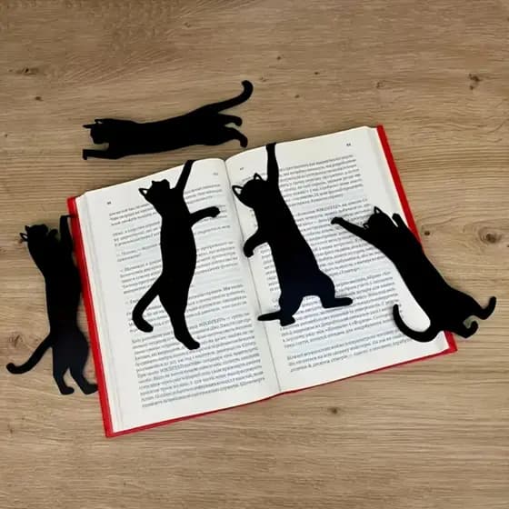 Marcador de Livro Gato Acrílico Brilhante Elegante e Perfeito Presentear Leitores e Amantes de livro