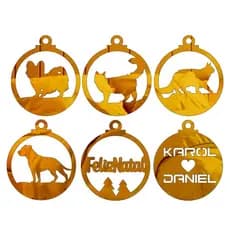 Kit 6 Enfeites de Natal Personalizado em Acrílico Espelhado para sua Arvoré de Natalina Presente