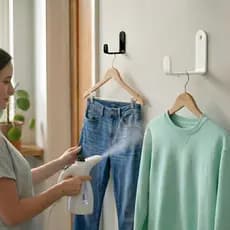 Kit 2 Suportes de Parede em Acrílico para Pendurar Cabide e Passar Roupa Resistente Moderno