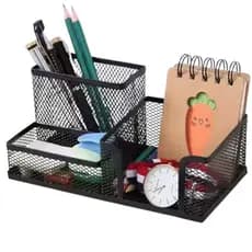 Kit 100 Porta Caneta Lápis 3 Divisórias Organizador Mesa Escritório Papelaria