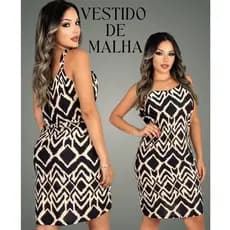 Vestido Feminino de Malha Soltinho Elegante de Alça Modelo Reto