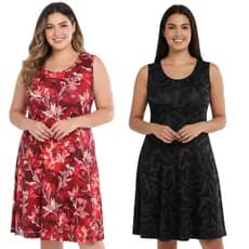 Vestido Feminino Regata Estampado Floral Casual Confortável Plus Size Varias Cores
