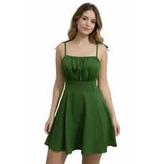 Vestido  Feminino Curto Floral 🌸 Alça de Amarrar e Lastex na Costa Verão Casual