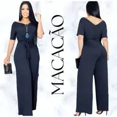 MACACÃO VISCOLYCRA FEMININO ESTILO PANTALONA CORES LISAS MODA FEMININA
