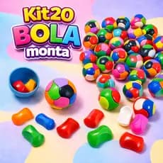 Kit 20 Bolinha Quebra Cabeça Monta e Desmonta Kit Festa Lembrancinha Educativo Brinquedo Infantil
